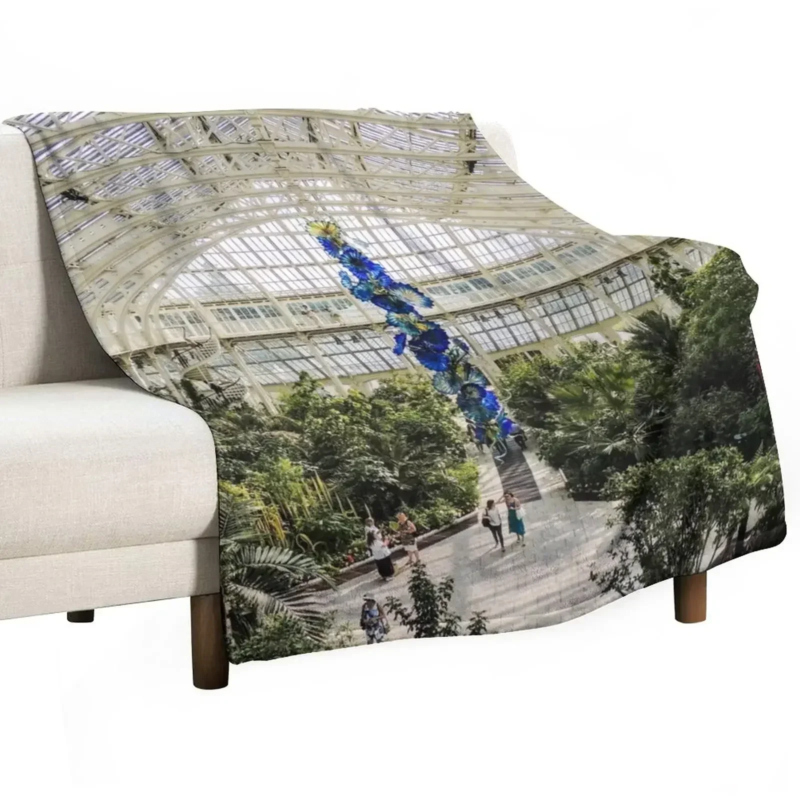 New Temperate House, Kew Gardens. Chihuly Throw Blanket Plaid on the sofa Weighted Custom Summer Blankets