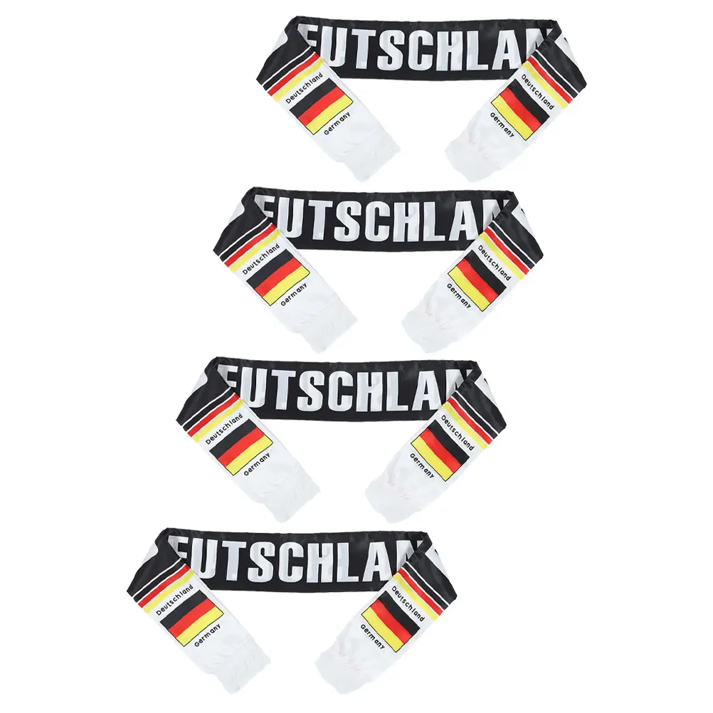 

4pcs Soccer Fan Scarf Deutschland Football Knit Warm Cozy Material Sports Event Cheering Soft Trendy Traditional