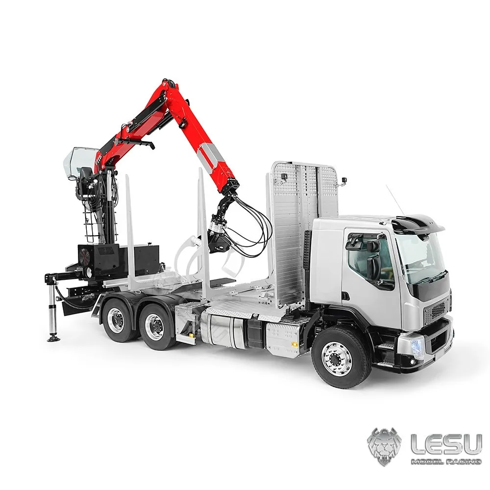 LESU 1/14 6x6 Metal Chassis Hydraulic RC Logging Truck Timber Truck Crane VM FE Cabin Axle Lock Light Sound Remote Control Cars