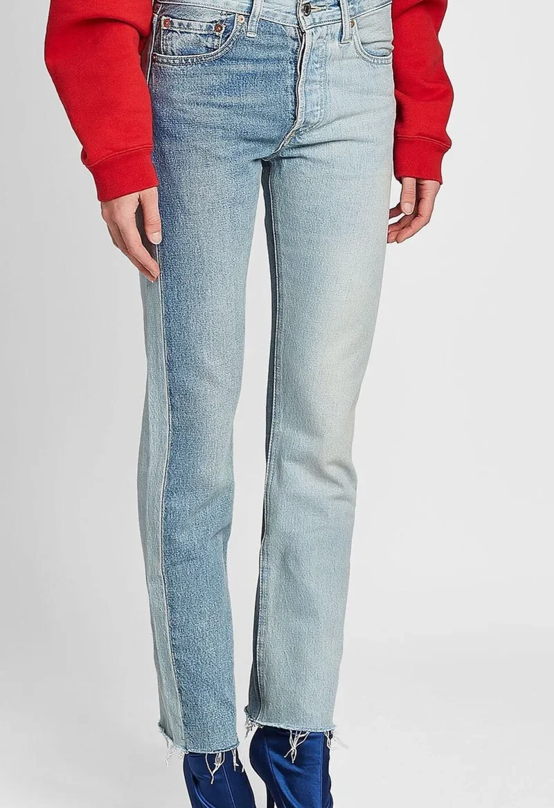 

Women Jeans Skinny Color Matching Slim Straight High Waist