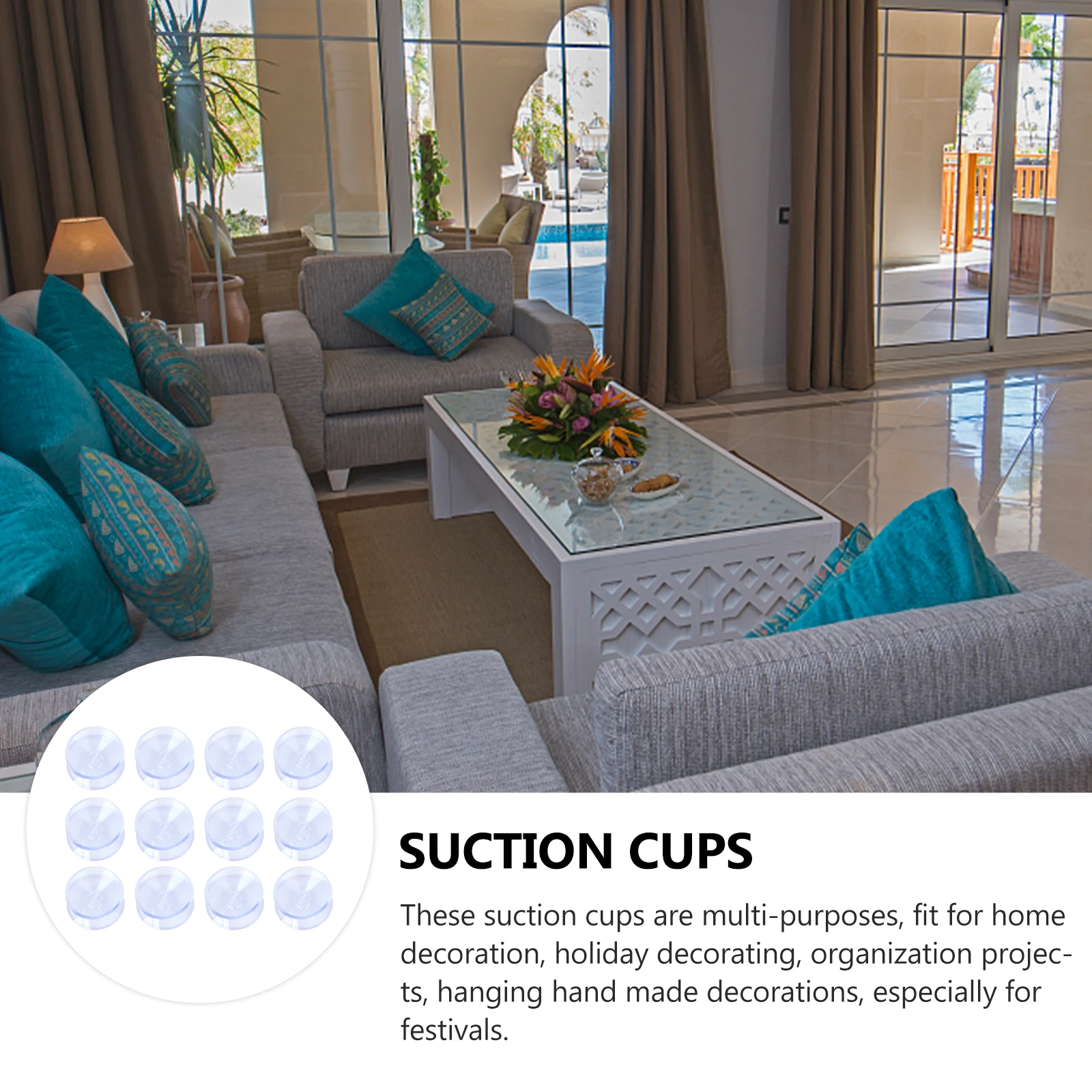 

12 Pcs Double Sided Suction Cups Pads Non-slip Mat Anti-slip Curtain Two Silicone