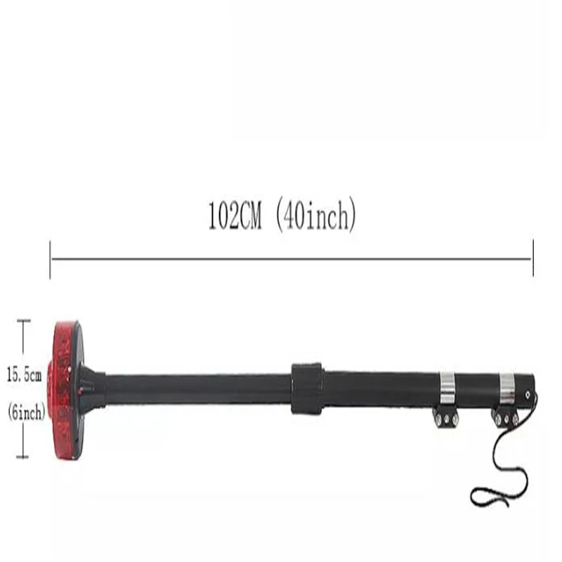 LED 오토바이 리어 테일 경고등, 경찰 오토바이 비상등, 확장 가능한 폴 마운트, 방수, 102cm, 12W