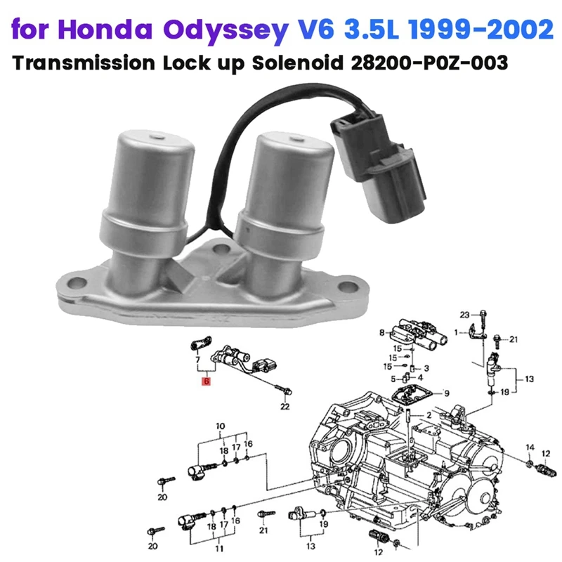 

Transmission Lockup Solenoid 28200-P0Z-003 For Honda Odyssey Accord 1996-2002 Shift Valve Payoff Shaft Speed Sensor