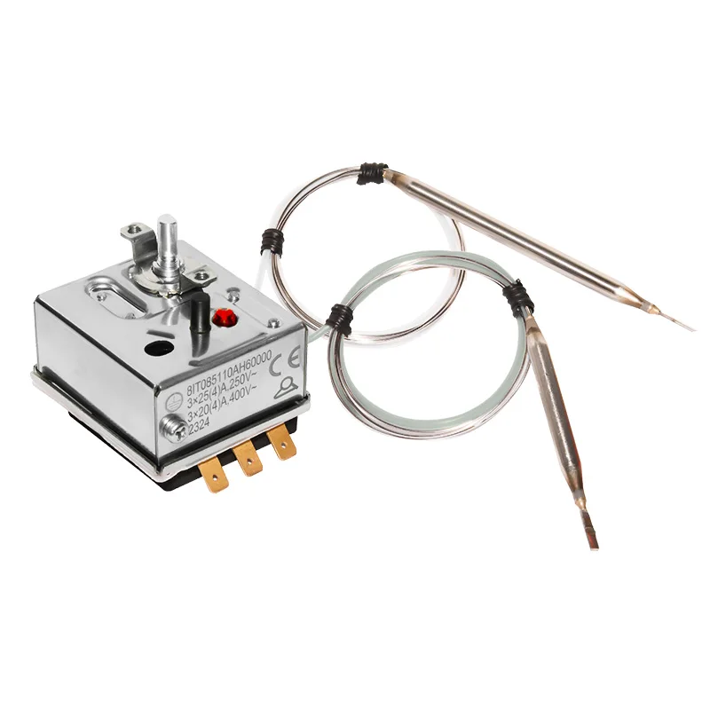 

Dual Capillary Thermostat 3-Pole Adjustable Temperature Thermostat 25A Manual Reset
