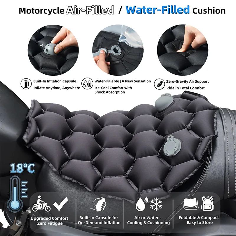 3D Honeycomb Motorcycle Seat Cushion Anti-slip Motorcycle Gel Seat Cushion Moto Pressure Relief Ride Seat Pad Moto Accessories