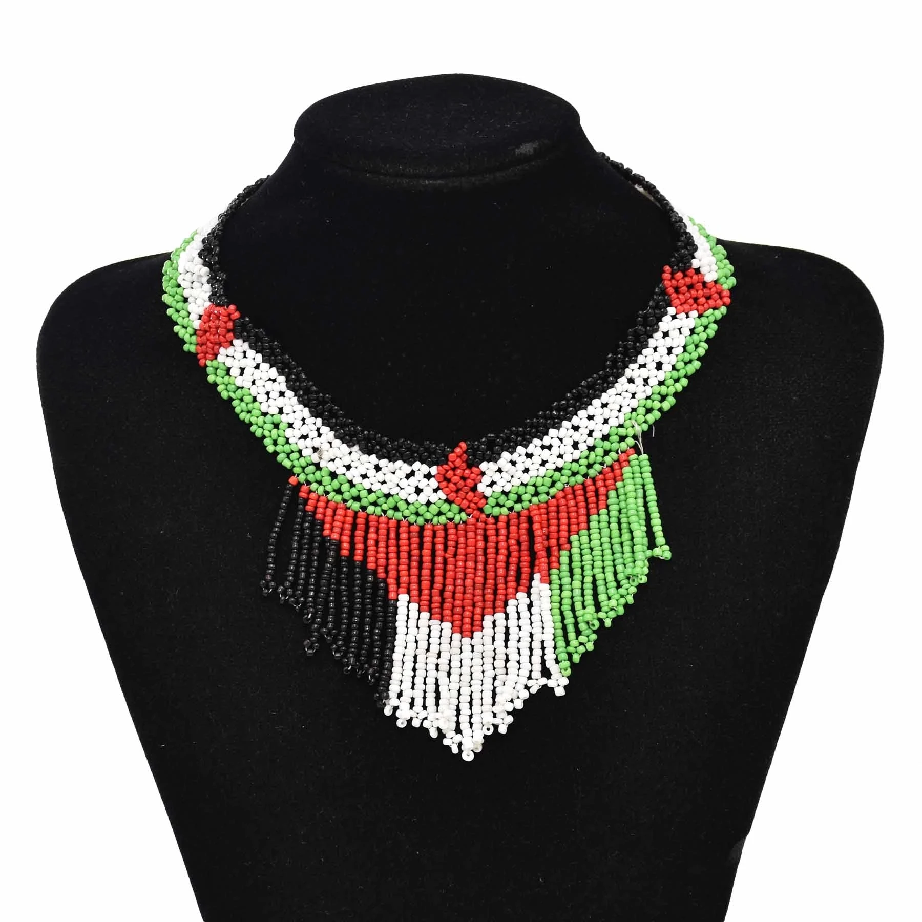 4 Style Colorful Resin Bead Weave Bib Choker Necklace for Women Bohemian Ethnic African Tribe Collar Wedding Jewelry Accessories