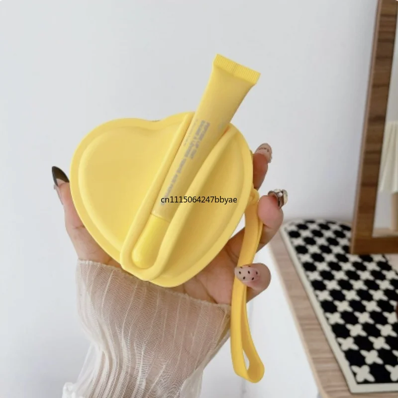 For Silicone Love Pattern Storage Bag Portable Lipstick Lip Glaze Pouch Earphone Coin Small Items Organizer