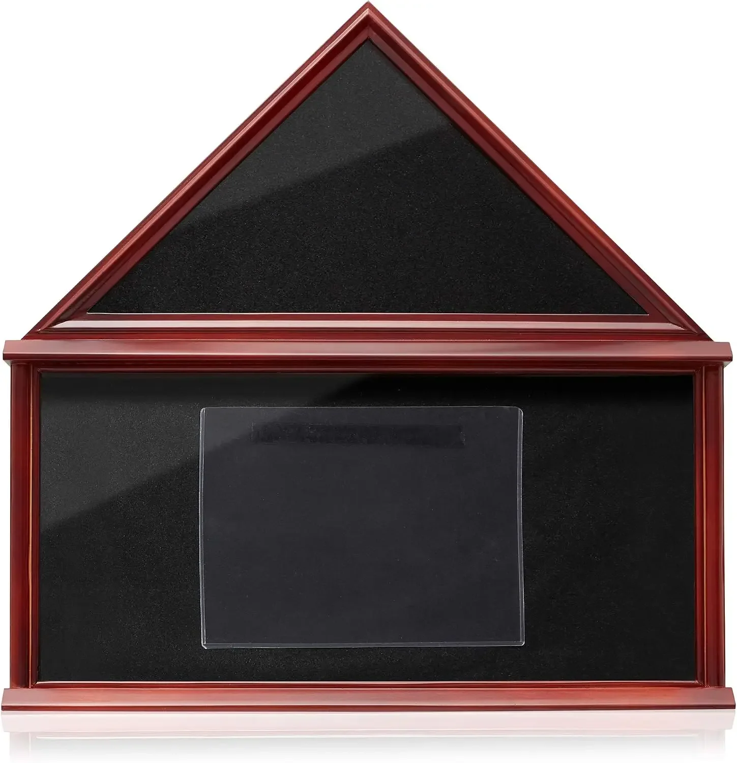 Large Military Shadow Box Memorial Flag Display Case fits 5' x 9' Flag, Solid Wood Mahogany Finish
