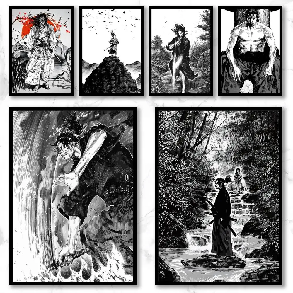 Manga V-Vagabond Manga Poster Premium Art Wall Decor, Simple Ornament for Living and Leisure Areas