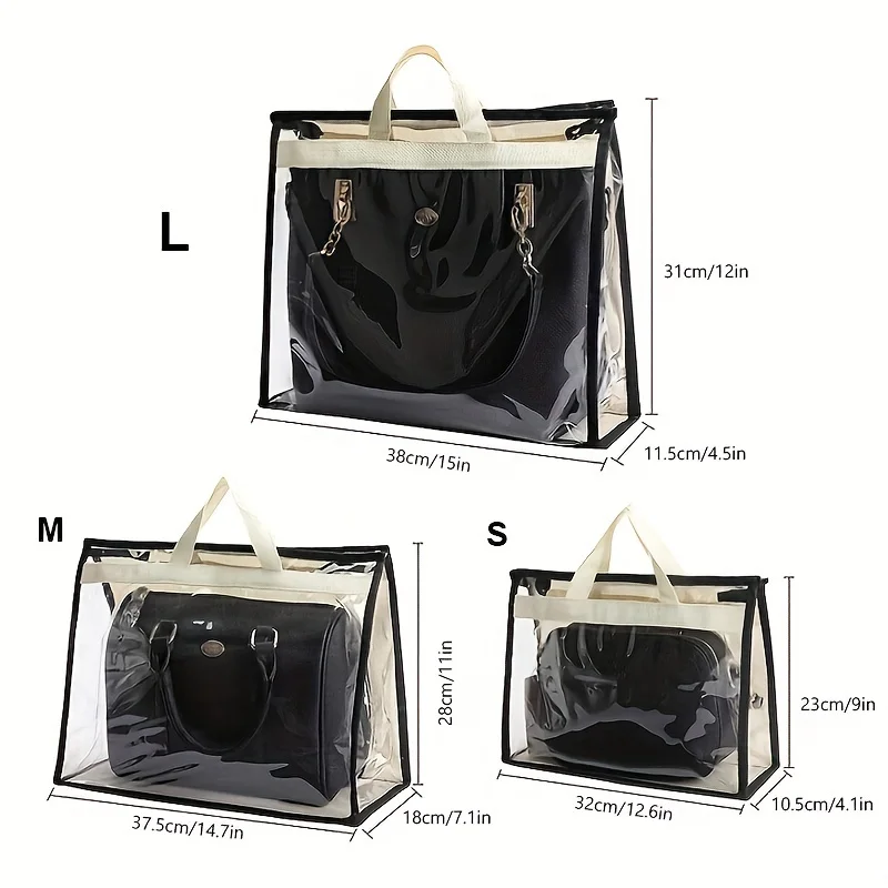 3pcs Women Hanging Handbag Purse Organizer,Women's Storage Bag Shopping Bag Storage Holder for Wardrobe,Portable Dustproof Bag