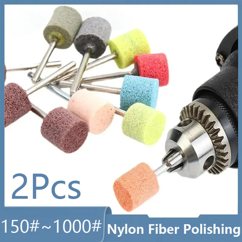 Mini Nylon Fiber Polishing Wheels 3mm Shank Non-Woven Fabric Grinding Head Electric Rotary Tool Random Color Assortment