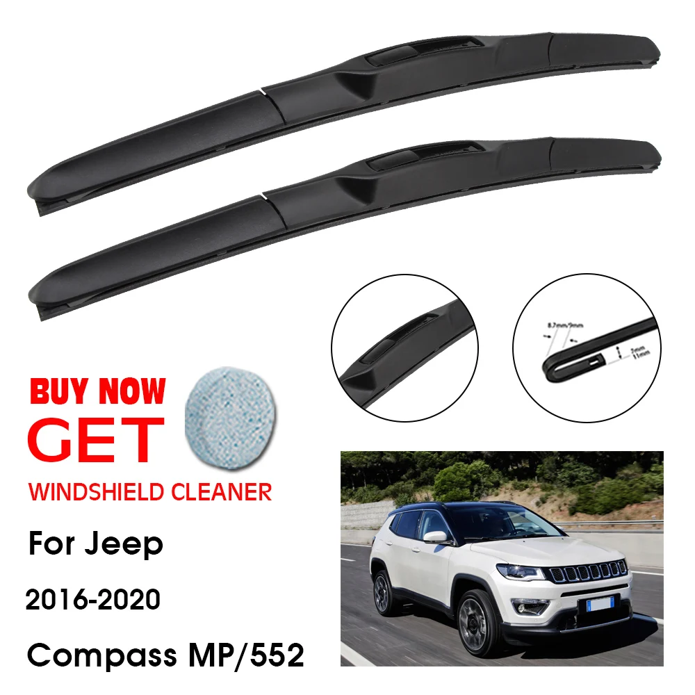 

Car Wiper Blade For JEEP Compass MP/552 24"+18" 2016-2020 Front Window Washer Windscreen Windshield Wipers Blades Accessories