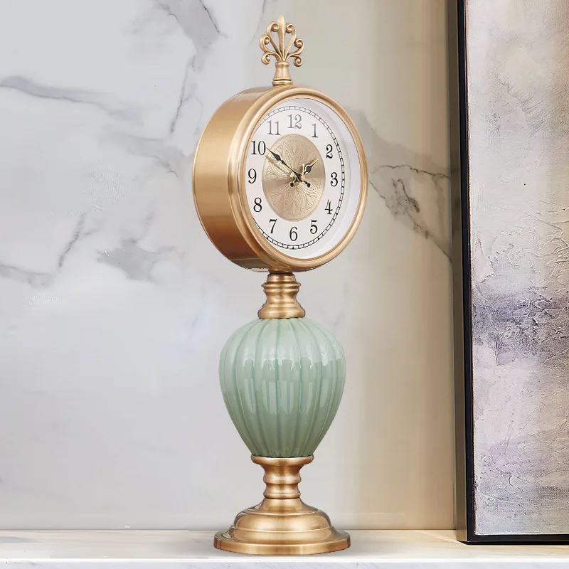 European vintage personalized table clock, American bedroom table clock, home clock, bedside table ornament, standing clock