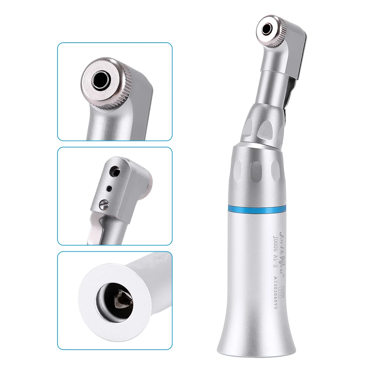 AZDENT Dental Low Speed Handpiece Push Button Contra Angle Straight Nose Cone Latch Contra Angle E-type Air Motor 2/4 Holes