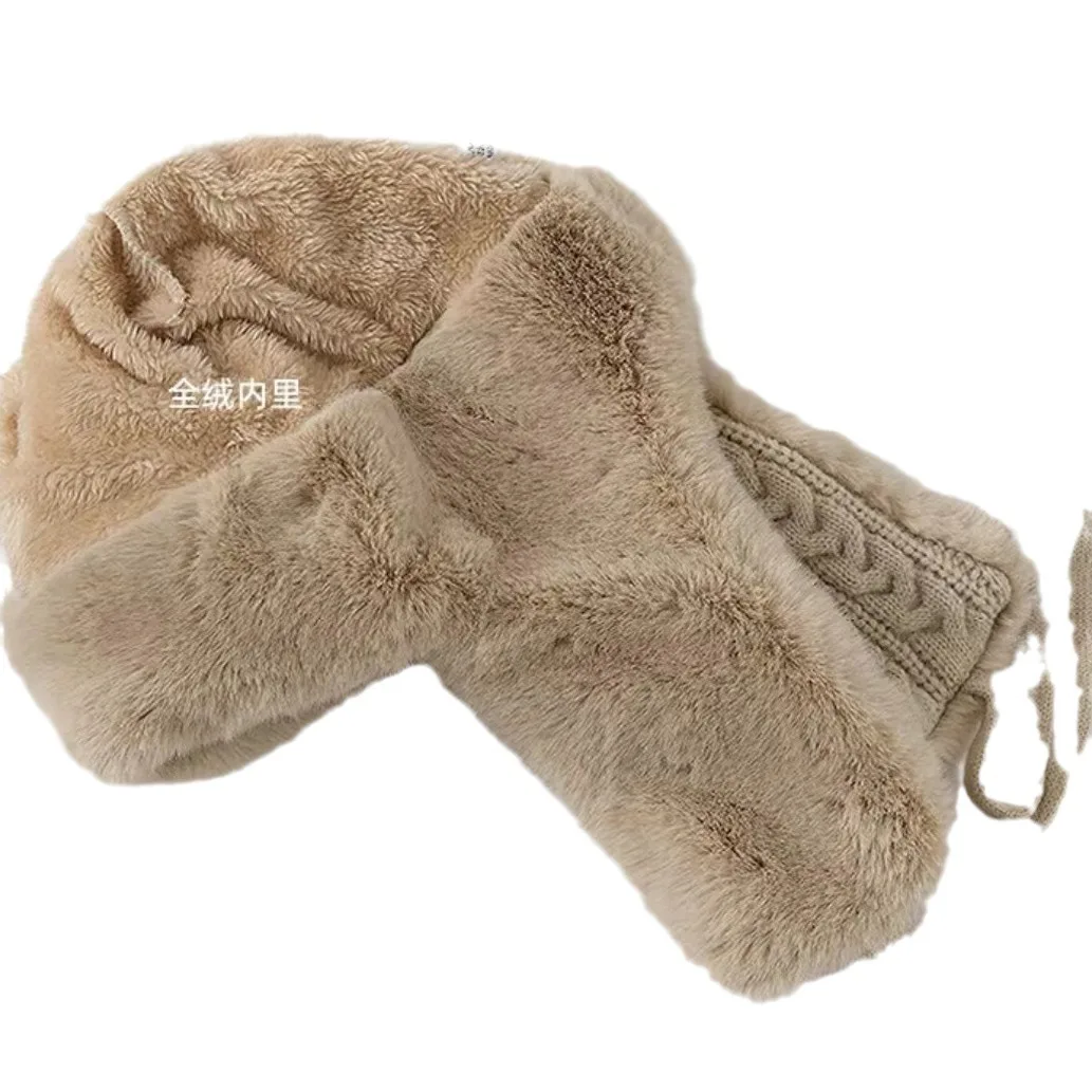 قبعة نسائية شتوية محبوكة للأذن ممتدة طويلة حرارية مقاومة للرياح لركوب الدراجات والتزلج والطقس البارد للجنسين قبعة سميكة  #3