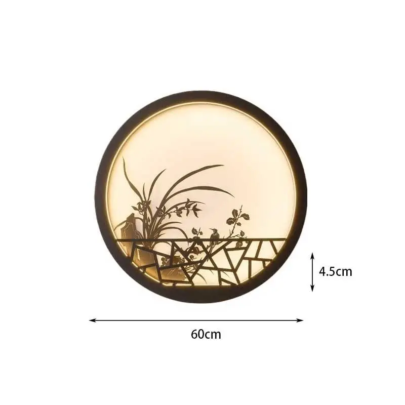 Outdoor Wall Lamp Chinese Style Outdoor Round Wall Lamp, Garden Forest Courtyard Villa Background Pavilion Decorative