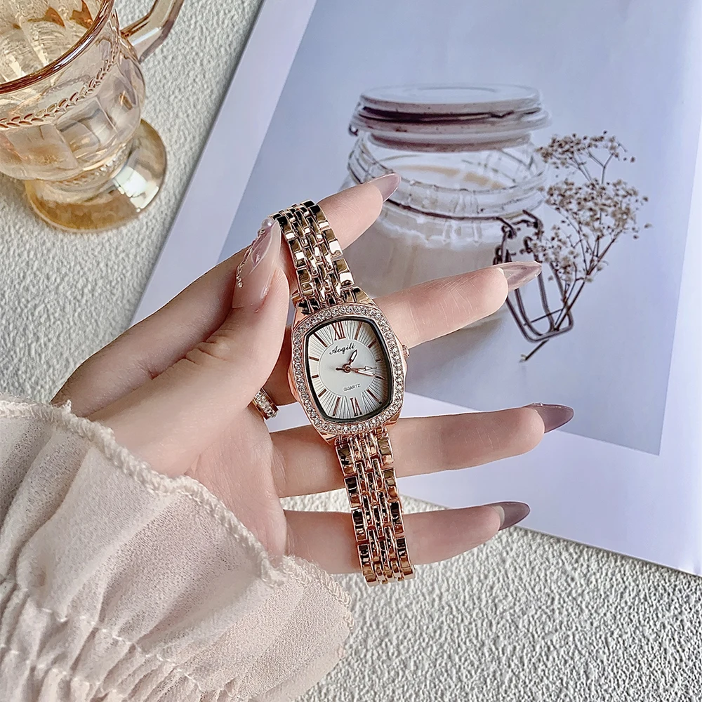 1 قطعة ساعات نسائية صغيرة أنيقة بسيطة ماركة فاخرة ساعات يد ذهبية للنساء ساعات كوارتز للسيدات