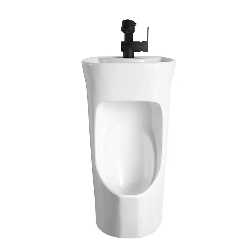Urinal wall-mounted adult men's bathroom household black ceramic urinal with wash basin urinal
