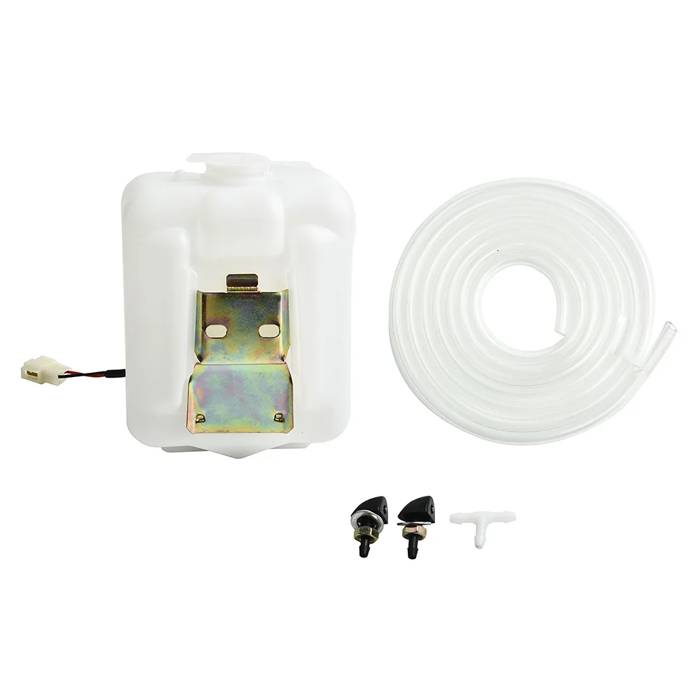 2Pin Car Windshield Washer Water Storage Tank Versatile Spray With 12V Pump Hose 17.5 X 13 X 8cm Car Wiper Tank With Hose