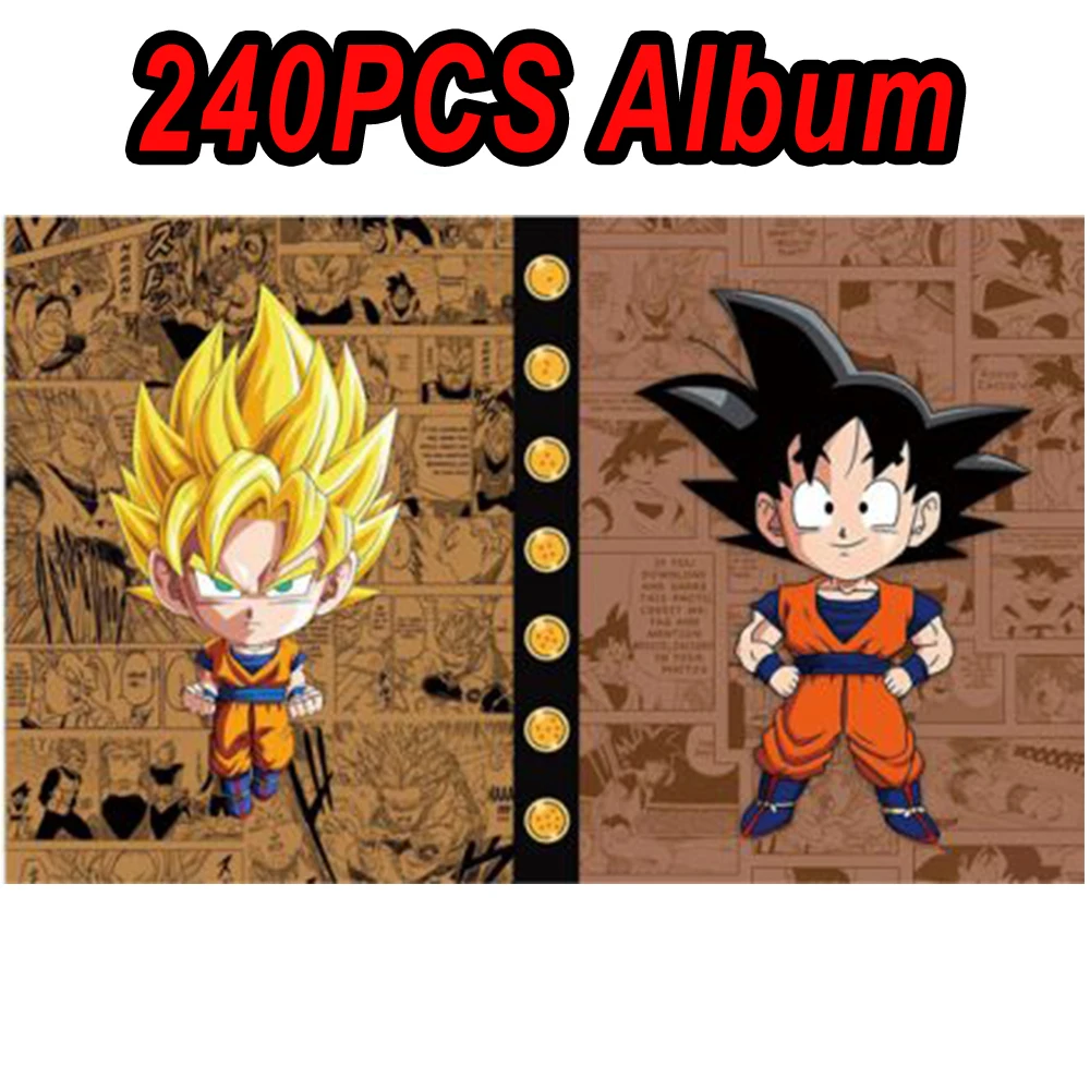 Dragon Ball Son Goku Vegeta Frieza 240pcs Card Album Book Game Card Holder Binder VMAX Game Card Collection Kids Toys Gift