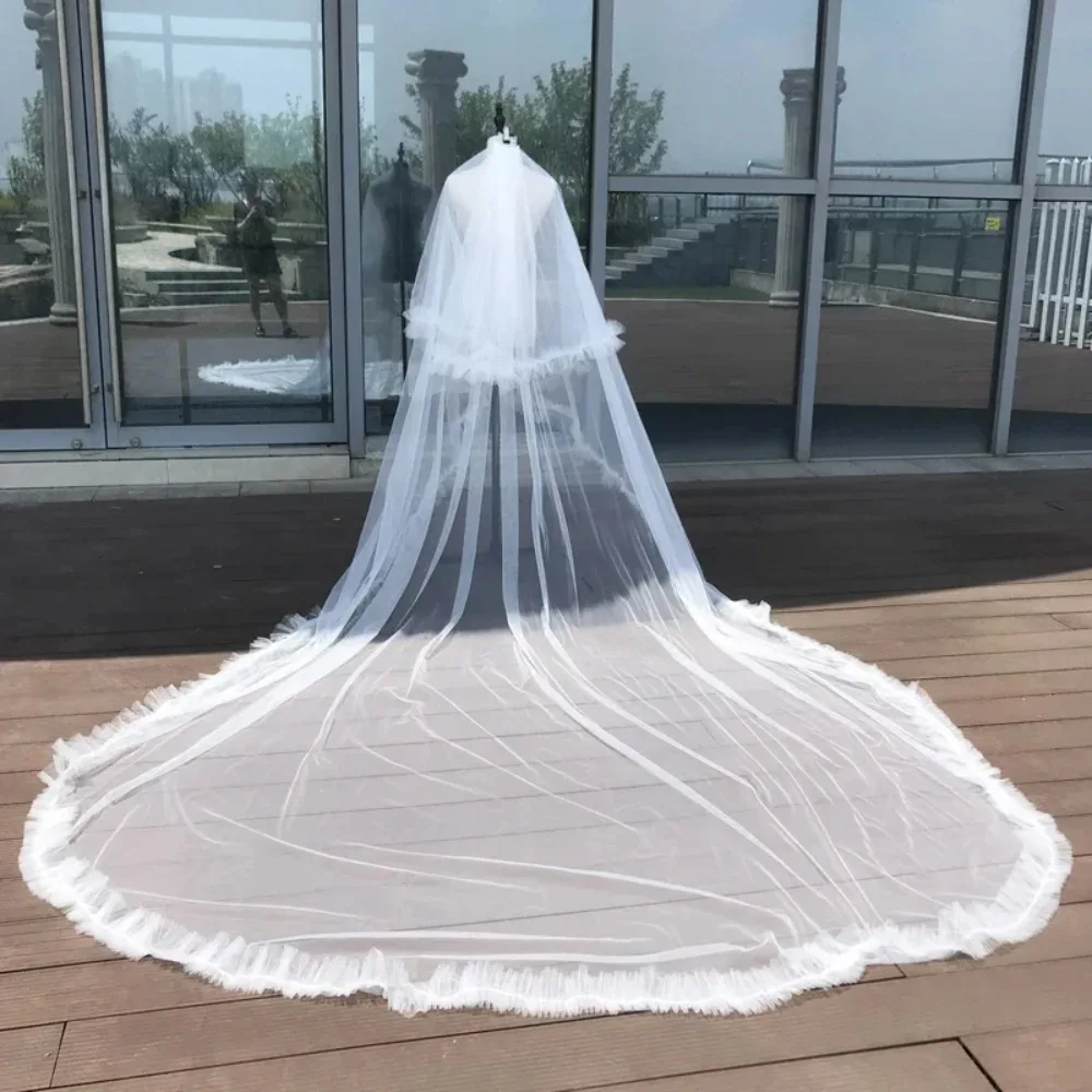 

ü schen Border Wedding Veil Bridal 2t Elegant Lid Facial Brewing Veil and Comb Adjustment