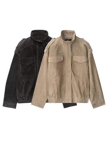 Imagen 2 del producto Chaqueta HH para mujer, cazadora con cremallera a la moda, abrigos con bolsillos de manga larga, chaqueta de moda de otoño 2025 para mujer, ropa informal firme