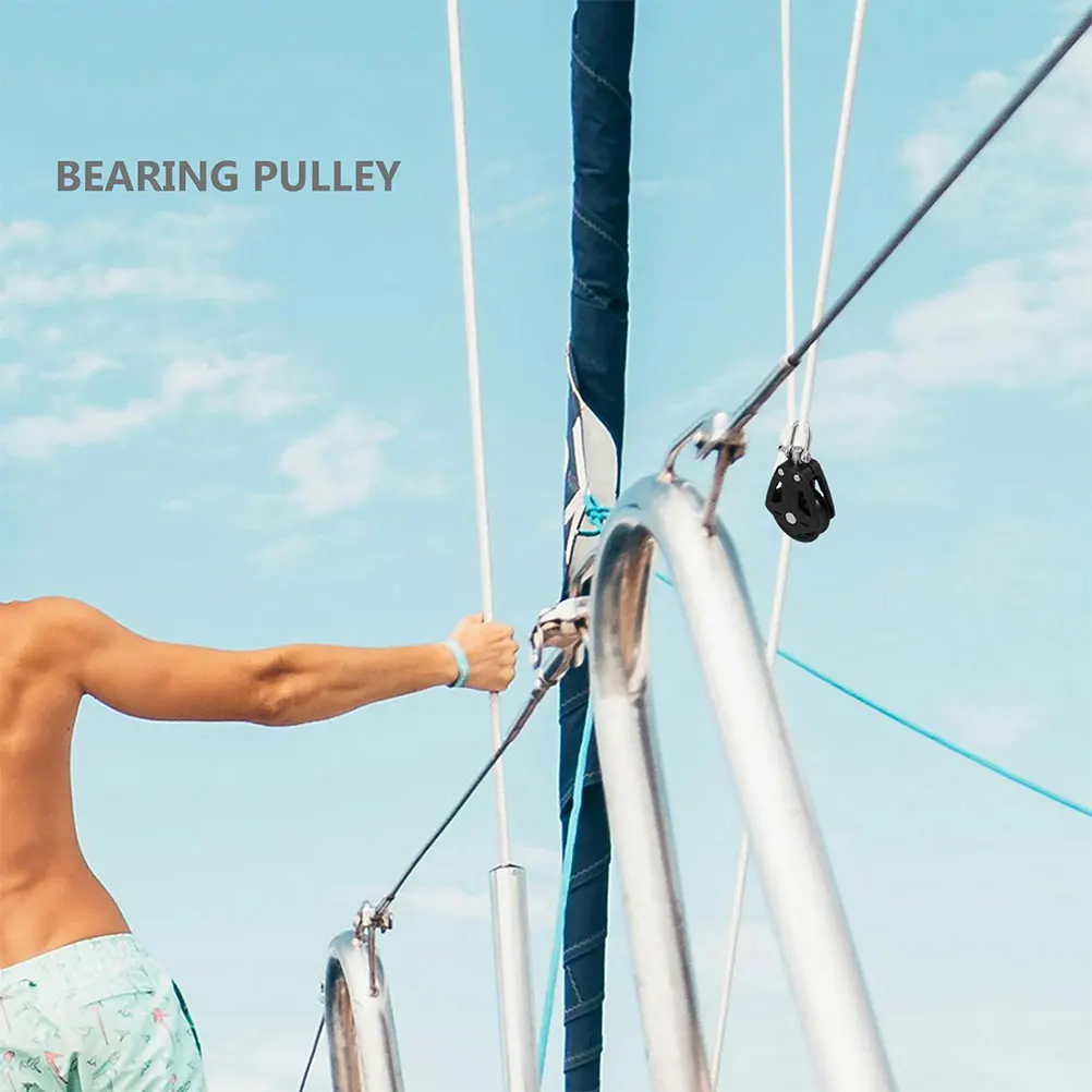2pcs Pulley Bearing Double Swivel Rotation 316 Stainless Steel Marine Sailboat Accessories Smooth Gym Weight Cable System