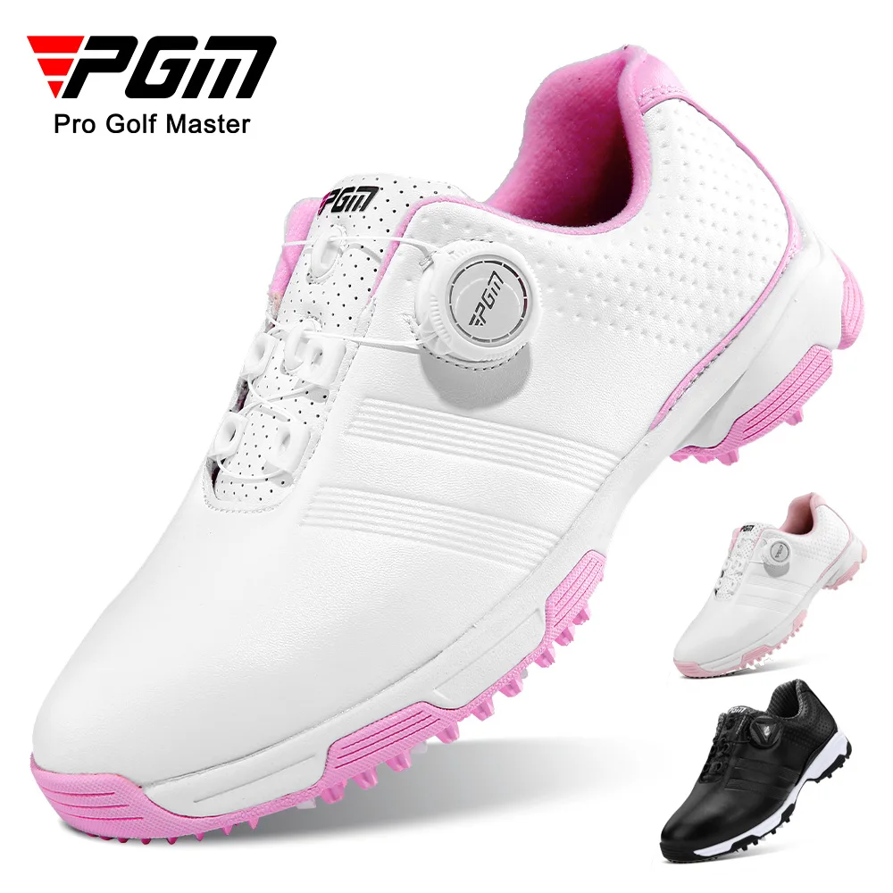 

PGM Golf Shoes, Women's Sport Shoes, Non-slip Waterproof Shoes, Knob Buckle Shoelace Sneakers Golf Leisure Athletic Shoes