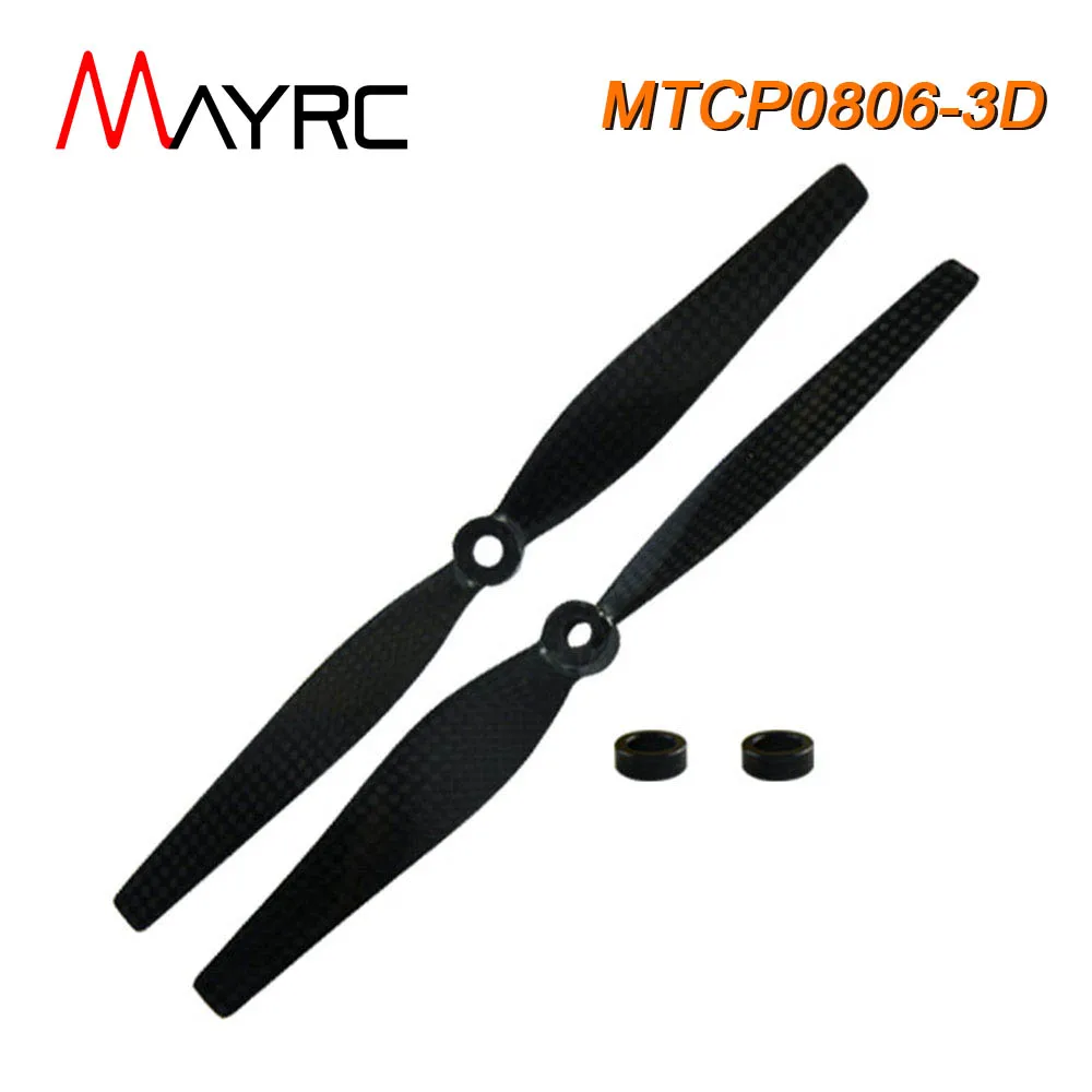 1 Pairs MAYRC 8x6 Inch 6mm Center Hole Whole-blade Carbon Fiber Propeller for RC 3D Flight Multi-Rotor Spare Parts Helicopter