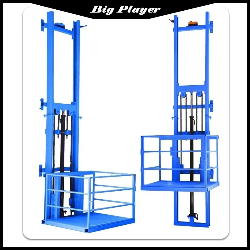 Home Elevator Hydraulic Freight Elevator Simple Factory Small Warehouse Guide Rail Lifting Platform Electric Hoist 1~6 M
