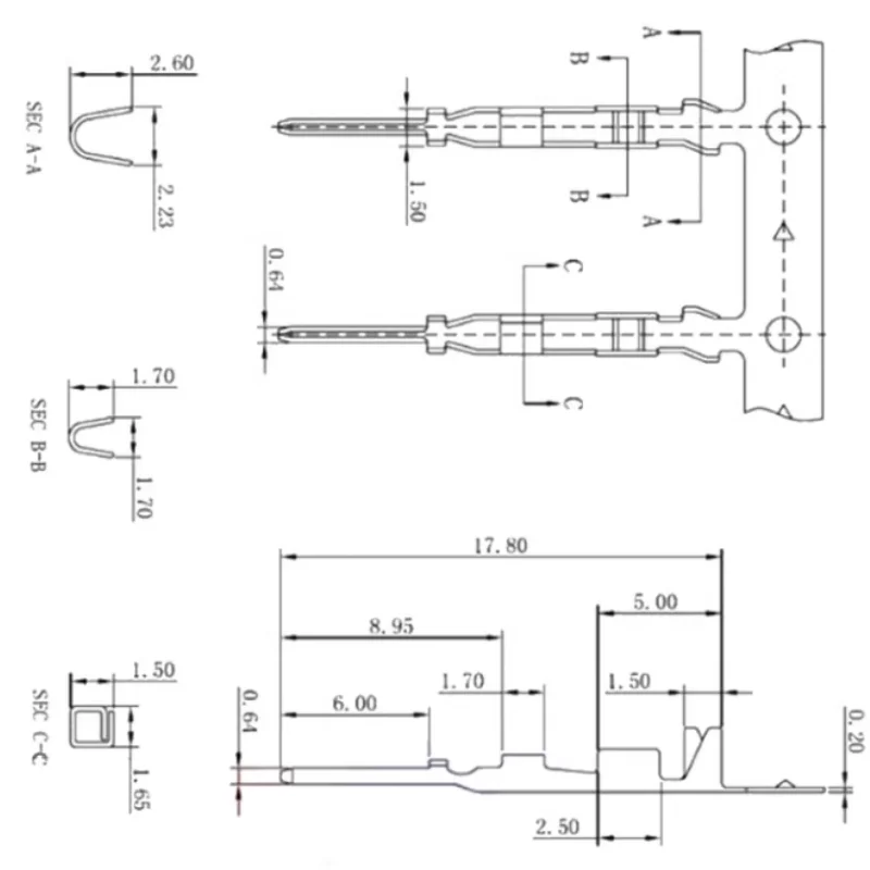 100pcs male + 100pcs Female 2.54mm Dupont reed Dupont Jumper Wire 2.54 Dupont languette Connector Terminal Pins Crimp