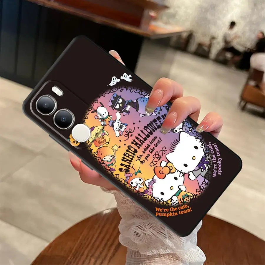 القط مرحبا كيتي هالوين لينة عودة غطاء الهاتف القضية ل Vivo V29 V21E V23 Y50 Y95 Y52S Y93 Y75 Y81 Y51S Y78 Y53S V27 V25 V30