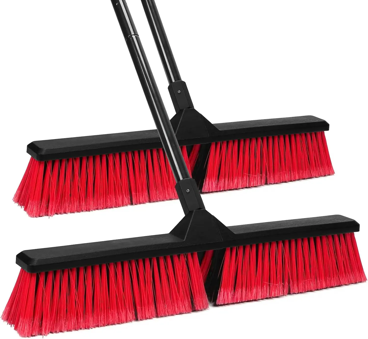 

Набор из 2 штук: 24-дюймовая метла с 63-дюймовой ручкой и жесткой щетиной, усиленная, для уборки гаражей, бетона и патио.