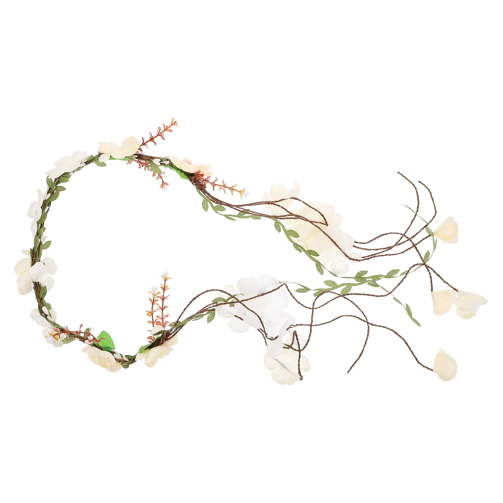 الأزهار جارلاند عقال الزفاف رباط شعر تقليد زهرة فتاة خوذة حفلة عطلة صور الدعامة زهرة عقال