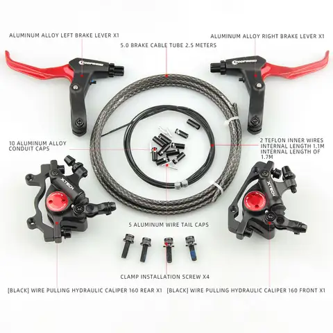 ZOOM Mountain Bike Brake Set Bicycle Modification Hydraulic Clamp Accessories Line Pulling Oil Disc Brake HB-100