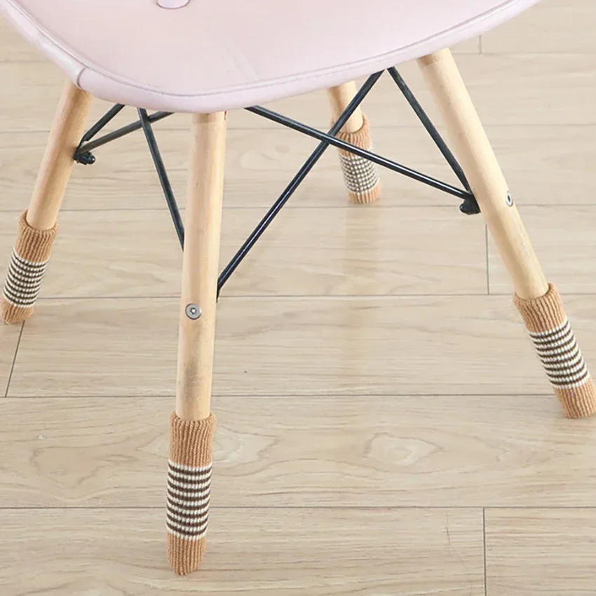 4Pcs/lots Furniture Legs Cover Protection Caps Household Knitted Chair Foot Mats Non-slip Floor Protector Dinner Table Leg Pads