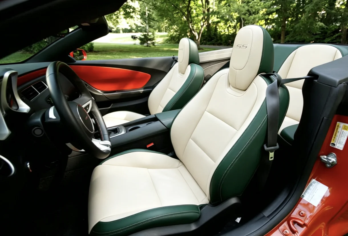 Für Chevrolet Camaro 2011~2015 Maßgefertigte Autositzbezüge Luxuriöses Nappaleder 100% Passgenau Innenausstattung 360 ° Vollständige Abdeckung – Detail 4
