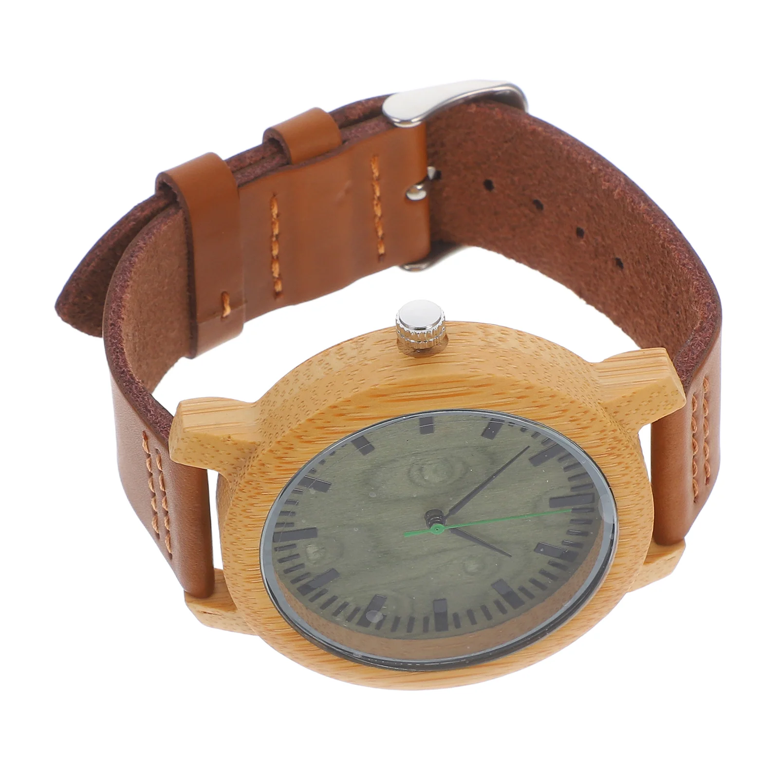 Wood Watch Mens Handmade Wristwatch Bamboo Quartz Movement Waterproof Watches for