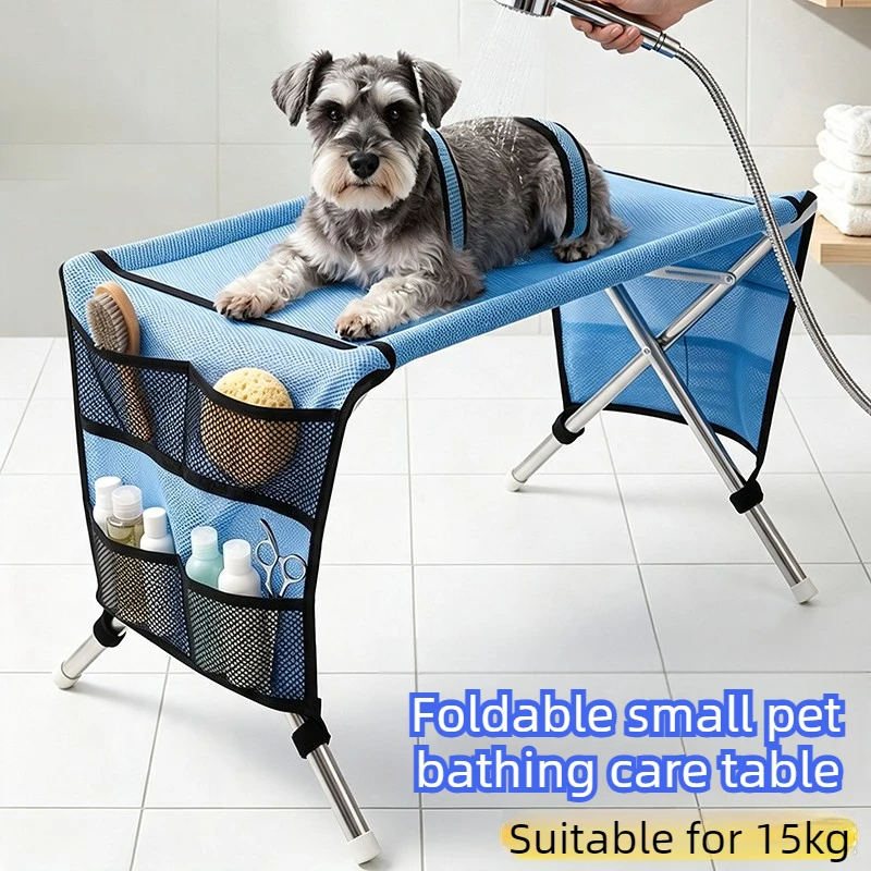 Foldable Pet Grooming Hammock Stainless Steel Dog Grooming Table Hammock Bathing Bed Care Frame Cat Hammocks Nail Trimming