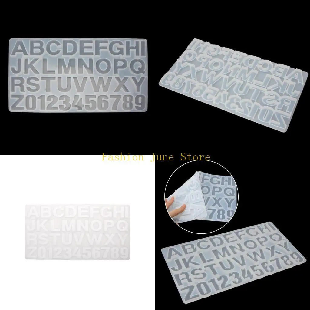 

N5KA Diy 26 Alphanumeric Crystal Epoxy Handmade Silicone Mold for Key Ring Bracelet Necklace Pendant Making Epoxy Mold for De