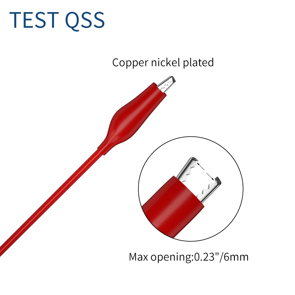 QSS Multimeter Test lead Kit Alligator Clips to 4MM Banana Plug with Alligator Clips Test Probe Accessories Q.T8006