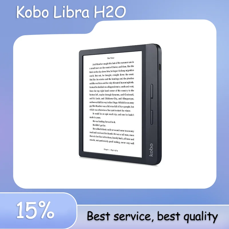 KOBO Libra H2O N873 Lector electrónico de libros electrónicos de 7 pulgadas IPX8 Resistente al agua con tinta electrónica antirreflectante Pantalla HD de alta definición 1680x1264
