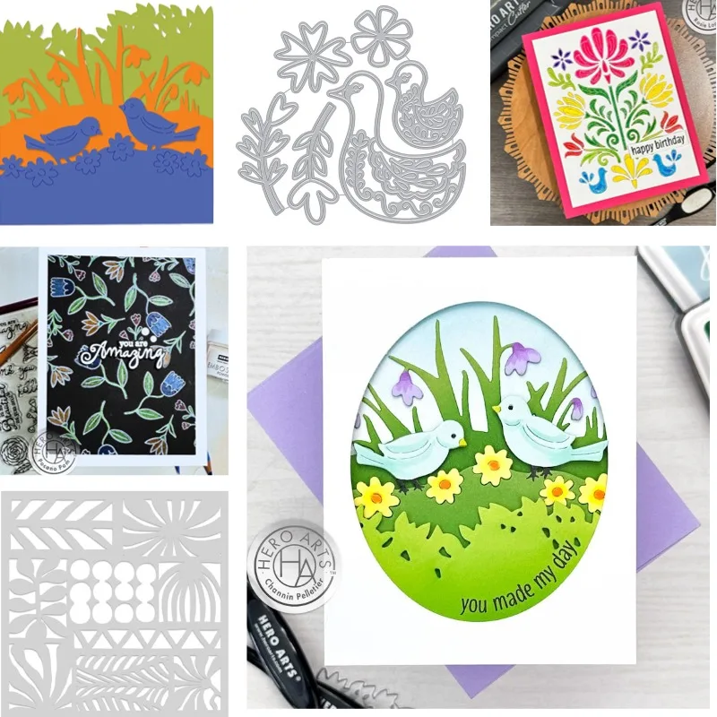 Folk Fox Fancy Die Clear Stamp and Metal Cutting Dies Stencil Seal for DIY Die Scrap Booking Photo Album Card Making Decoration
