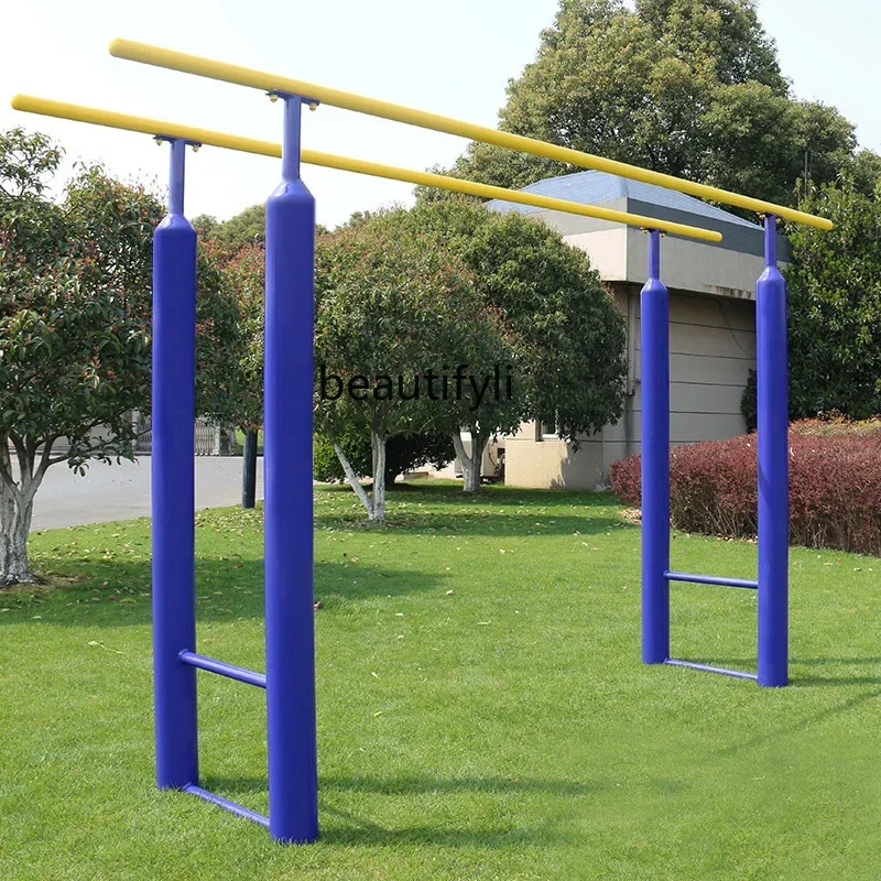 Outdoor parallel bars, community park square, community outdoor fitness equipment path