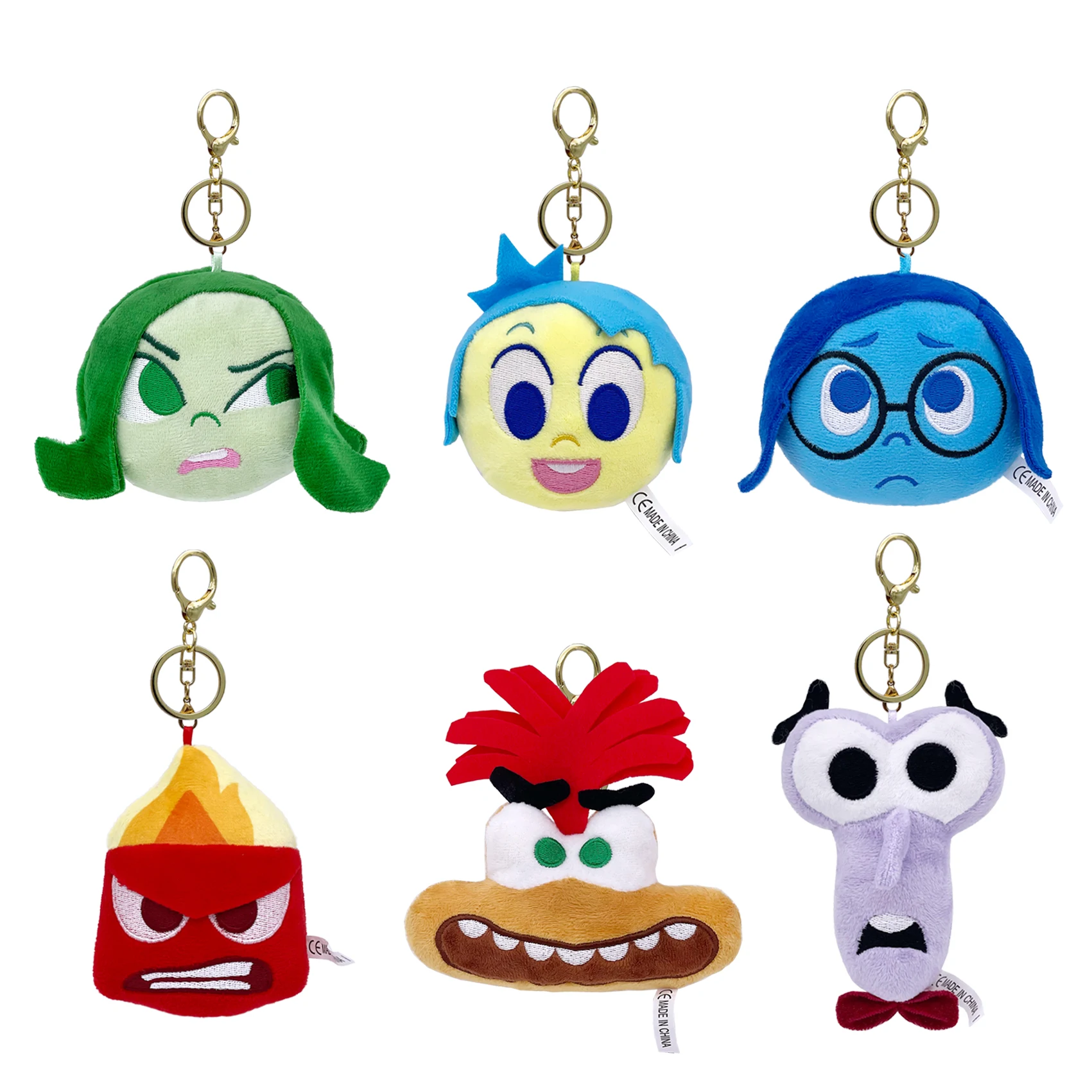 Inside Out 2 Plush Dolls Keychains Plush Toy Cute Cartoon Plushie Doll Soft Stuffed Anime Periphery Toys Kids Birthday Gifts