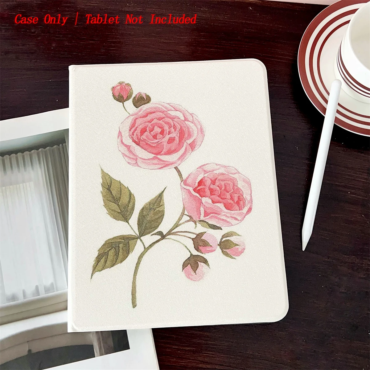

Роскошный чехол для iPad с принтом роз для Pro 13/12,9/11 Air 7/6 10,9 Mini 7/6 | Мягкий чехол из ТПУ с подставкой и держателем для карандашей 2025л.