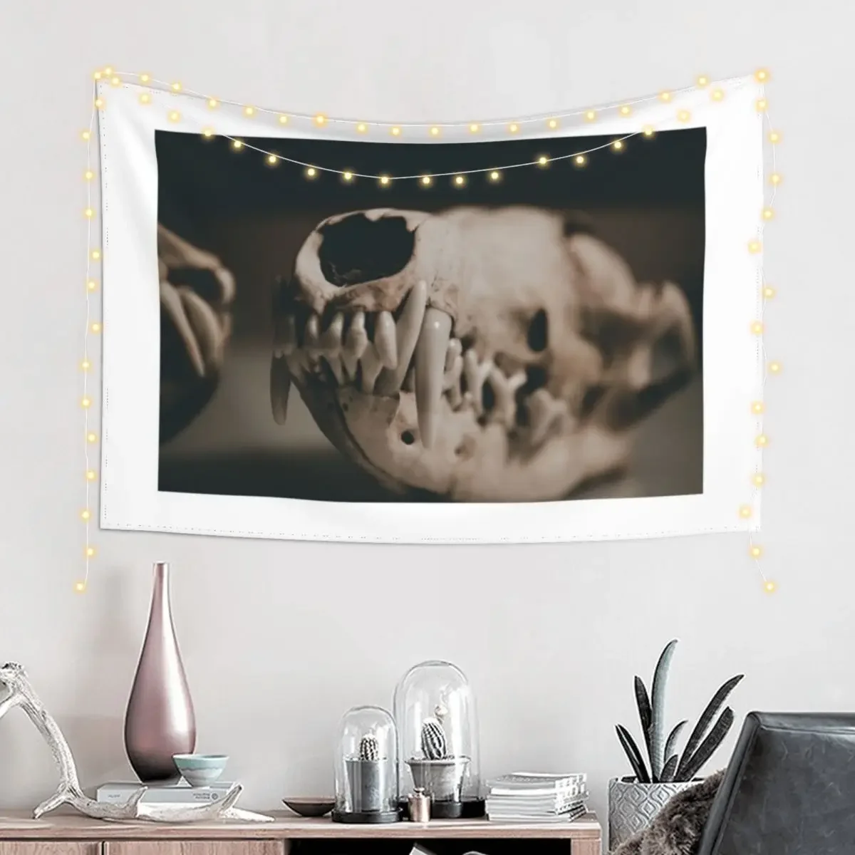 Fox Skull Teeth Tapestry Room Decore Aesthetic On The Wall Wall Tapestries Tapestry