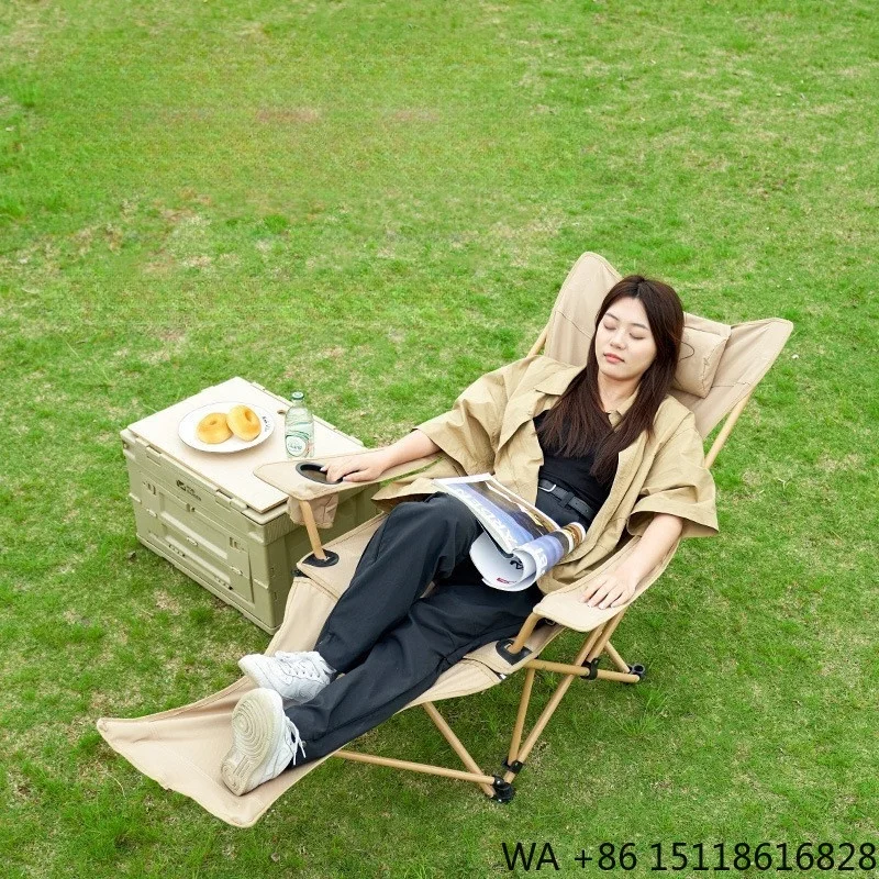 Reclining Folding Chair Recliner Lightweight Fishing Chair Portable Camping Chair With Foot Support