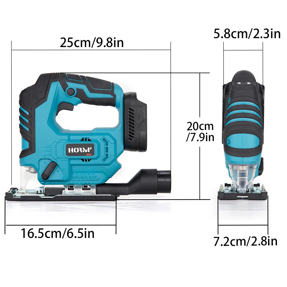 Brushless Electric Jig Saw Electric Cordless Curved Saw Portable Multi-Function Power Tools Woodworking Tools (No Battery)