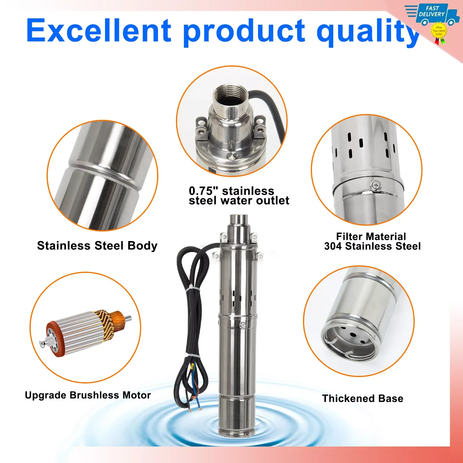 1HP 750W 1.5HP 1200W ソーラー深井戸ポンプ MPPT コントローラー付き液体レベルセンサーキット最大流量 2m3/時間ソーラー水中ポンプ